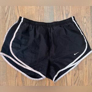 Nike Women's Black and White Athletic Shorts